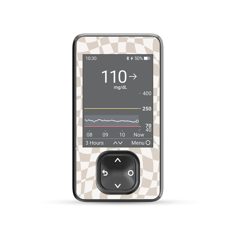 Creamy Check Dexcom G7 and G6 Touchscreen Receiver Sticker - Pump Peelz Creamy Check Dexcom G7 and G6 Touchscreen Receiver Sticker - Pump Peelz