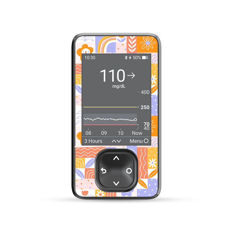 Wildflower Doodle Dexcom G7 Touchscreen Receiver Sticker - Pump Peelz Wildflower Doodle Dexcom G7 Touchscreen Receiver Sticker - Pump Peelz