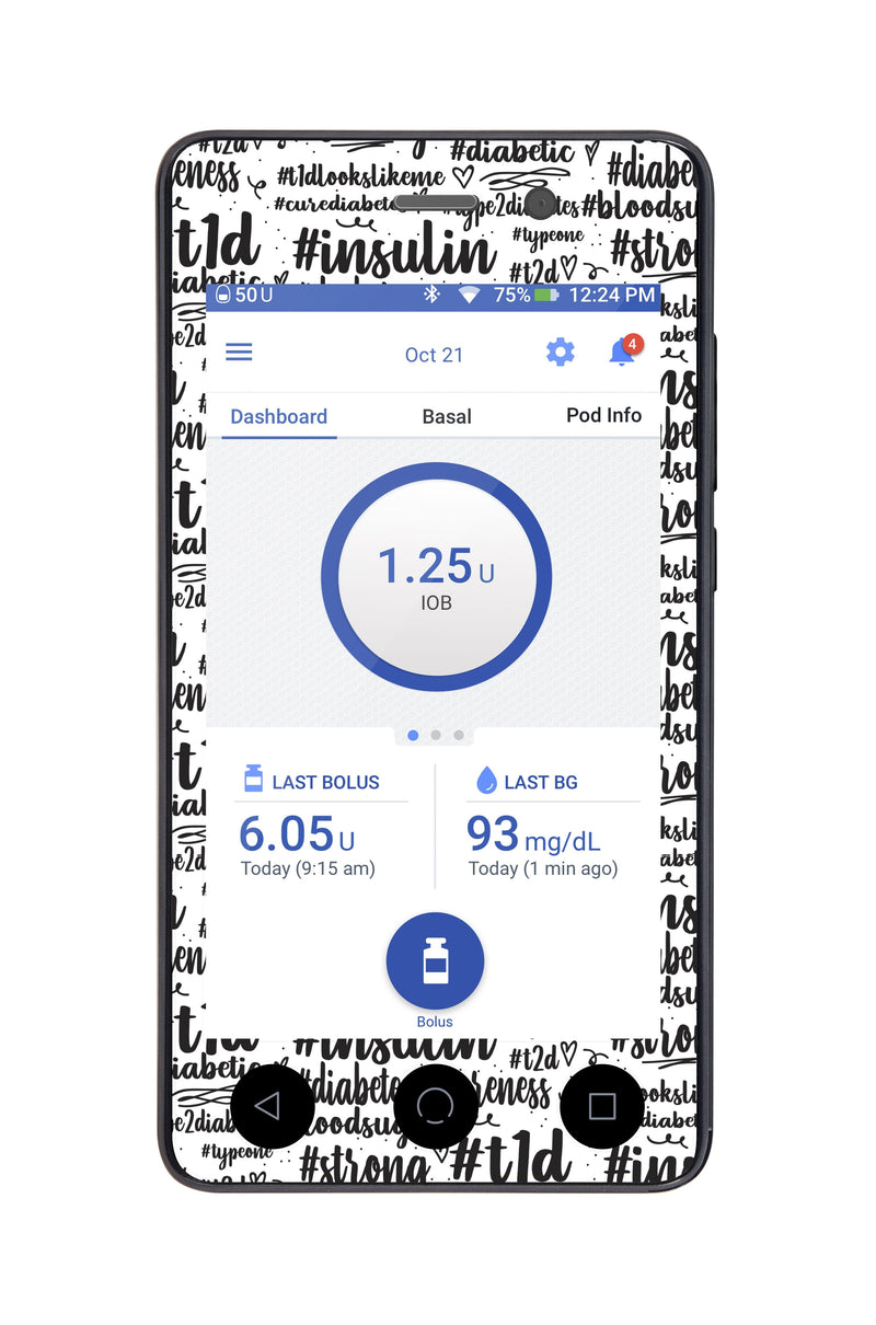 #Diabetes Sticker for Omnipod DASH® PDM – Pump Peelz #Diabetes Sticker for Omnipod DASH® PDM – Pump Peelz