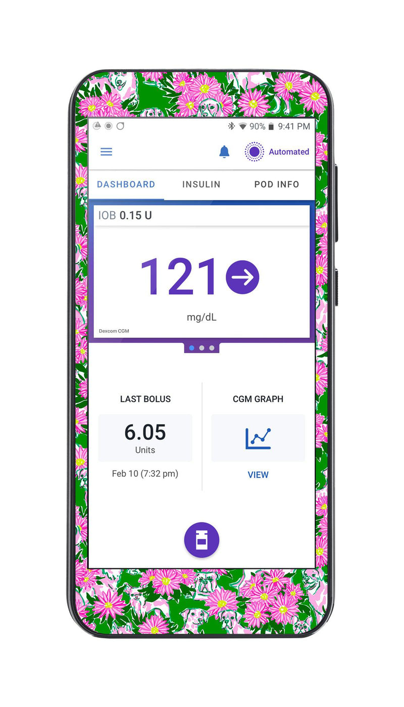 Dogs and Daisies Sticker for Omnipod® 5 Controller – Pump Peelz Dogs and Daisies Sticker for Omnipod® 5 Controller – Pump Peelz