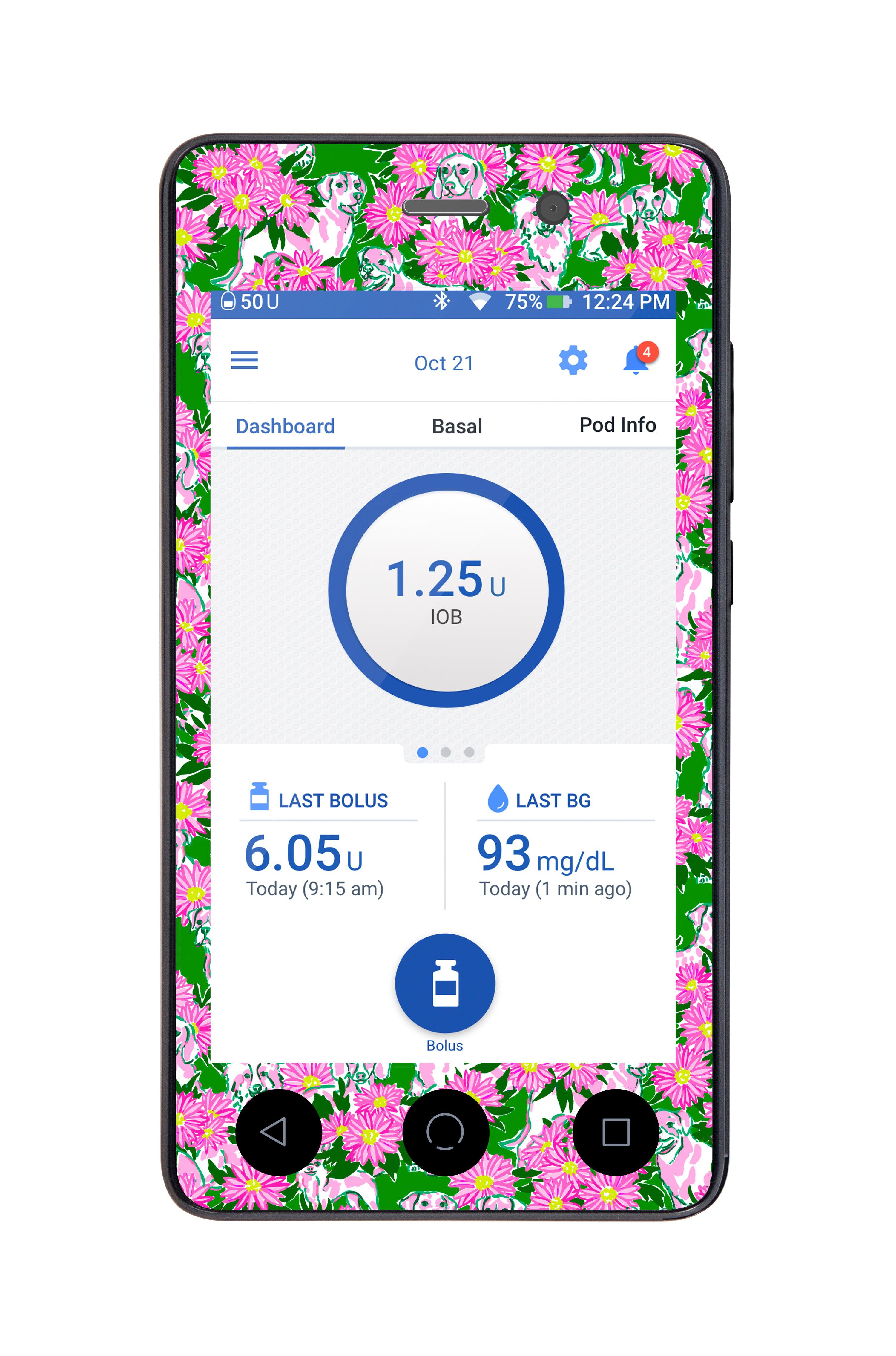 Dogs and Daisies Sticker for Omnipod DASH® PDM – Pump Peelz Dogs and Daisies Sticker for Omnipod DASH® PDM – Pump Peelz