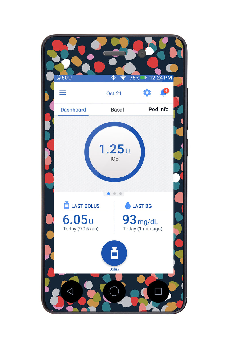 Dots Sticker for Omnipod DASH® PDM – Pump Peelz Dots Sticker for Omnipod DASH® PDM – Pump Peelz