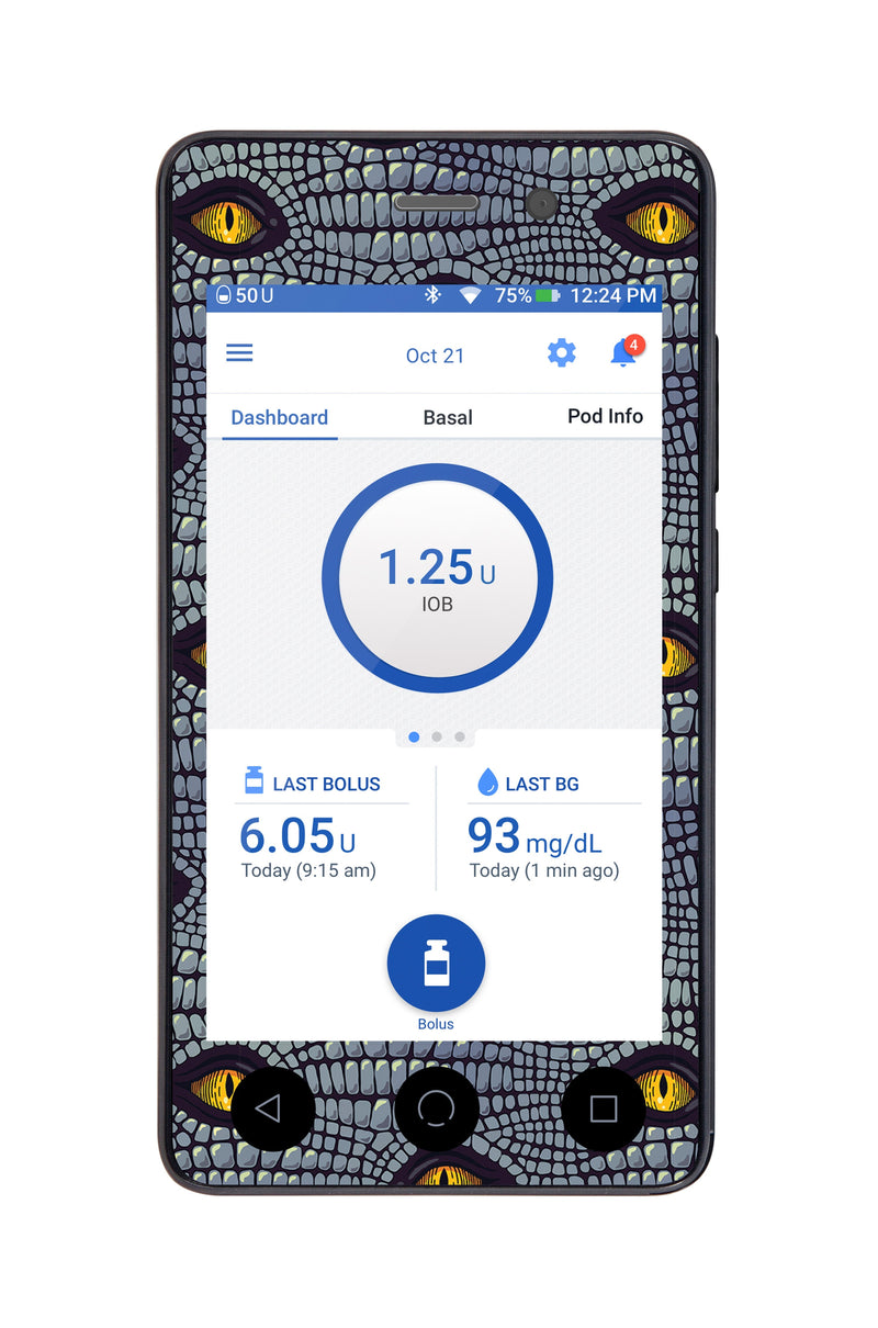 Dragon Sticker for Omnipod DASH® PDM – Pump Peelz Dragon Sticker for Omnipod DASH® PDM – Pump Peelz