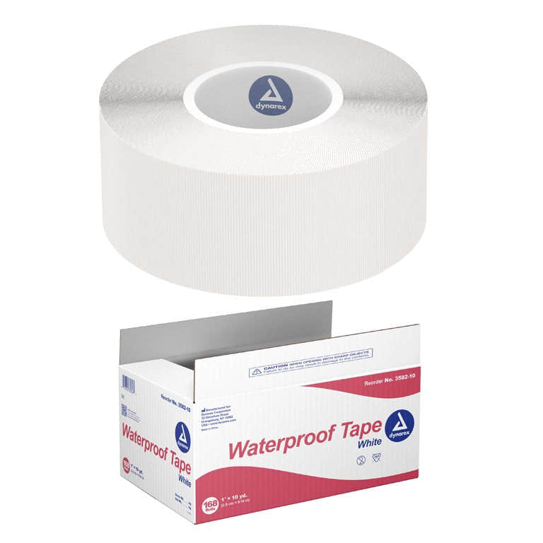 Dynarex Waterproof Adhesive Tape, 1" x 10yds Bulk - 168ea/cs (168 Count) Dynarex Waterproof Adhesive Tape, 1" x 10yds Bulk - 168ea/cs (168 Count)