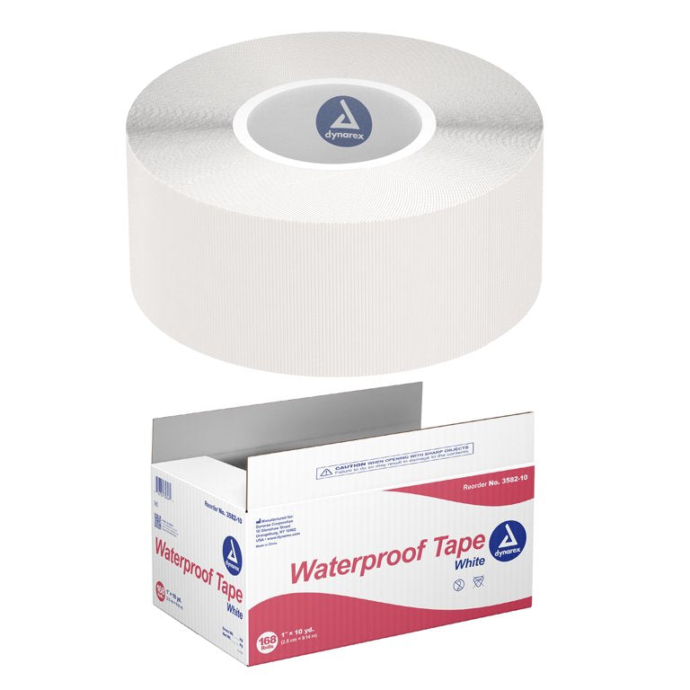 Dynarex Waterproof Adhesive Tape, 1" x 10yds Bulk - 168ea/cs (168 Count) Dynarex Waterproof Adhesive Tape, 1" x 10yds Bulk - 168ea/cs (168 Count)