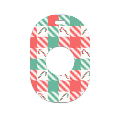 Peppermint Plaid Eversense 365 Smart Transmitter Sticker - Pump Peelz Peppermint Plaid Eversense 365 Smart Transmitter Sticker - Pump Peelz
