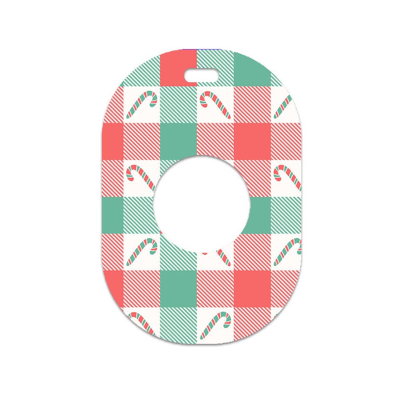 Peppermint Plaid Eversense 365 Smart Transmitter Sticker - Pump Peelz Peppermint Plaid Eversense 365 Smart Transmitter Sticker - Pump Peelz