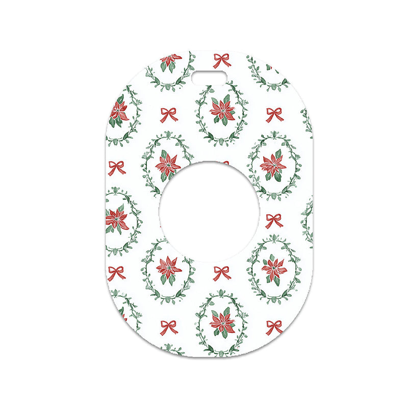 Poinsettia Parade Eversense 365 Smart Transmitter Sticker - Pump Peelz Poinsettia Parade Eversense 365 Smart Transmitter Sticker - Pump Peelz
