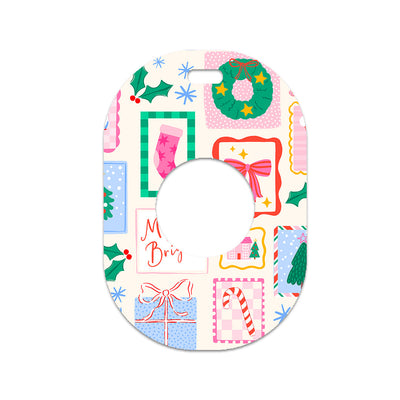 Holiday Greetings Eversense 365 Smart Transmitter Sticker - Pump Peelz Holiday Greetings Eversense 365 Smart Transmitter Sticker - Pump Peelz