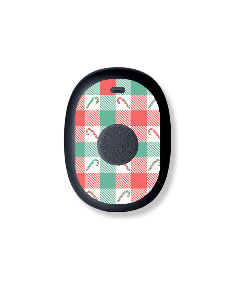 Peppermint Plaid Eversense 365 Smart Transmitter Sticker - Pump Peelz Peppermint Plaid Eversense 365 Smart Transmitter Sticker - Pump Peelz