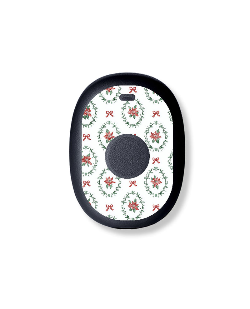 Poinsettia Parade Eversense 365 Smart Transmitter Sticker - Pump Peelz Poinsettia Parade Eversense 365 Smart Transmitter Sticker - Pump Peelz