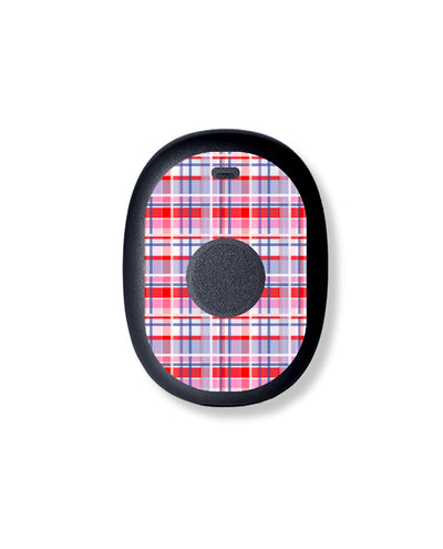 Party Plaid Eversense 365 Smart Transmitter Sticker - Pump Peelz Party Plaid Eversense 365 Smart Transmitter Sticker - Pump Peelz