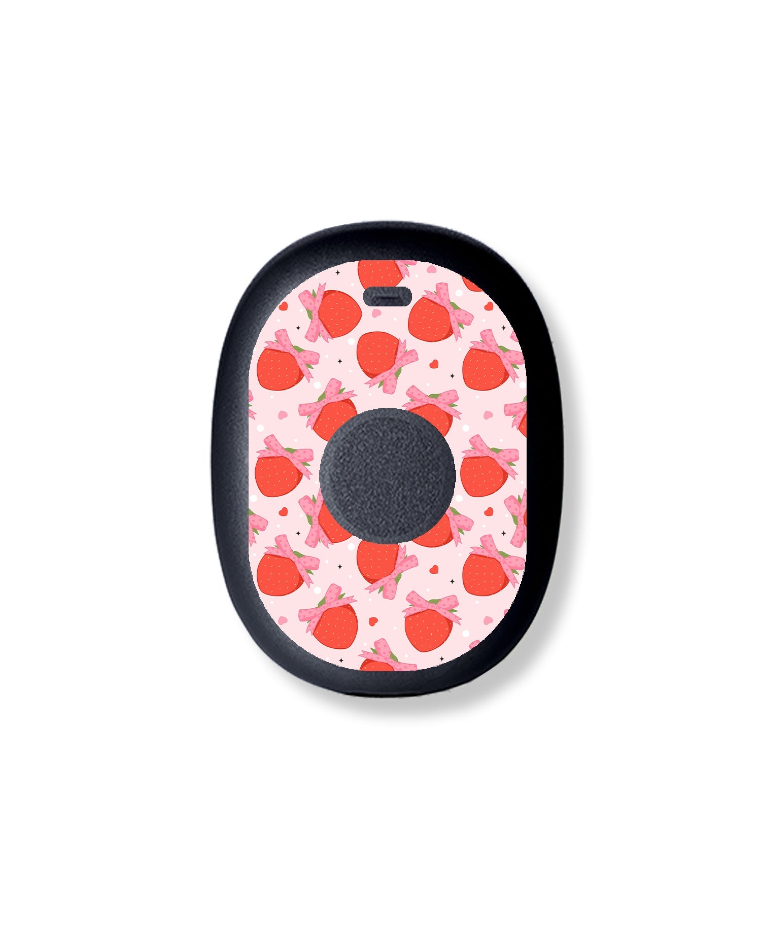 Strawberry Kisses Eversense 365 Smart Transmitter Sticker - Pump Peelz Strawberry Kisses Eversense 365 Smart Transmitter Sticker - Pump Peelz