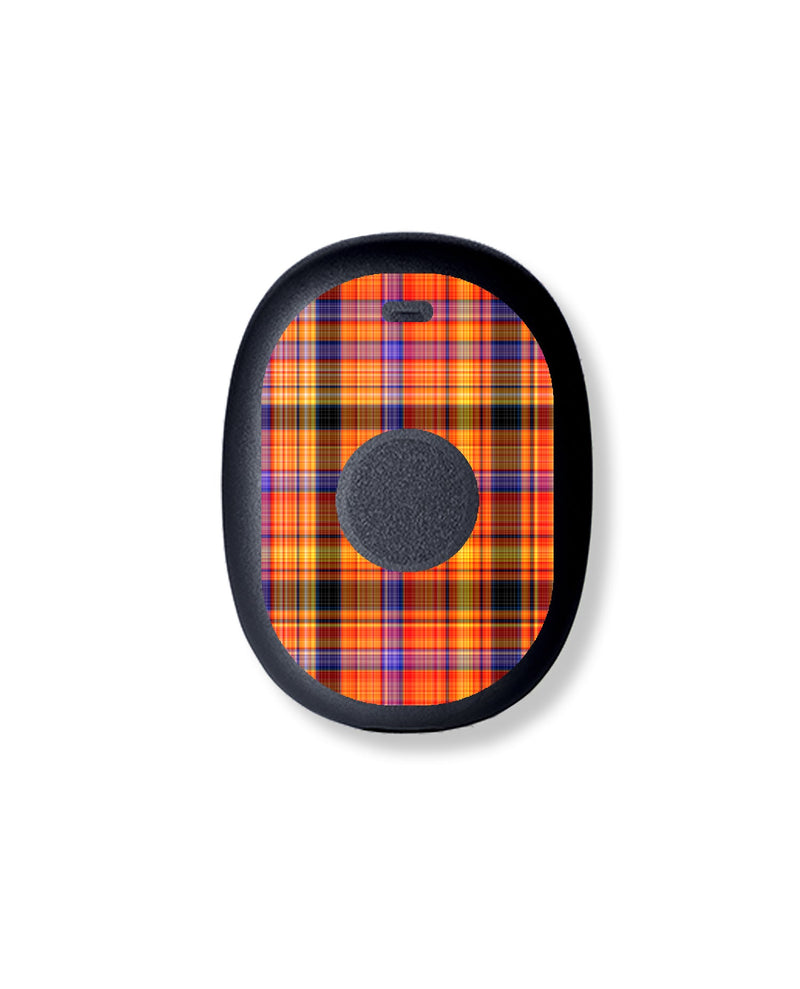 Pumpkin Plaid Eversense 365 Smart Transmitter Sticker - Pump Peelz Pumpkin Plaid Eversense 365 Smart Transmitter Sticker - Pump Peelz