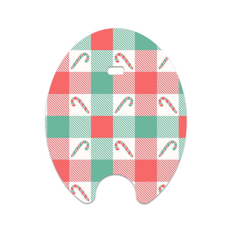 Peppermint Plaid Eversense Smart Transmitter Sticker - Pump Peelz Peppermint Plaid Eversense Smart Transmitter Sticker - Pump Peelz