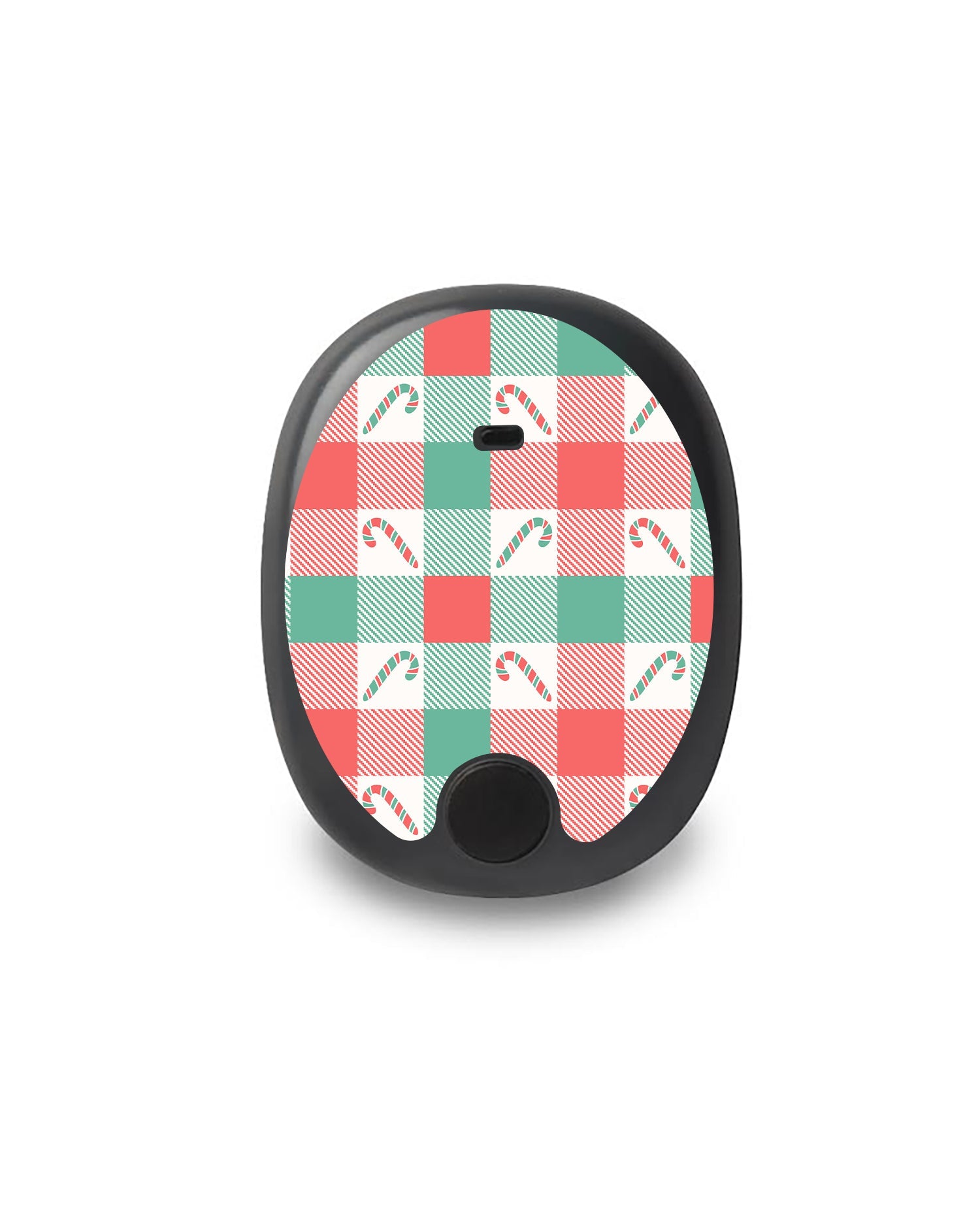 Peppermint Plaid Eversense Smart Transmitter Sticker - Pump Peelz Peppermint Plaid Eversense Smart Transmitter Sticker - Pump Peelz