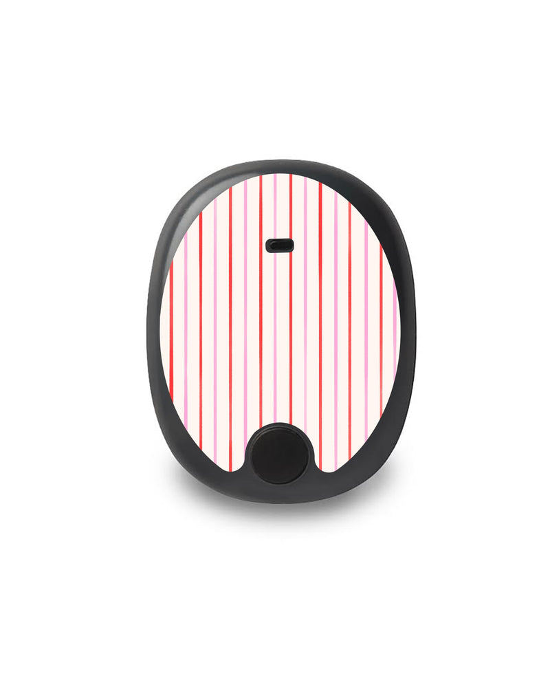 Peppermint Stripes Eversense Smart Transmitter Sticker - Pump Peelz Peppermint Stripes Eversense Smart Transmitter Sticker - Pump Peelz