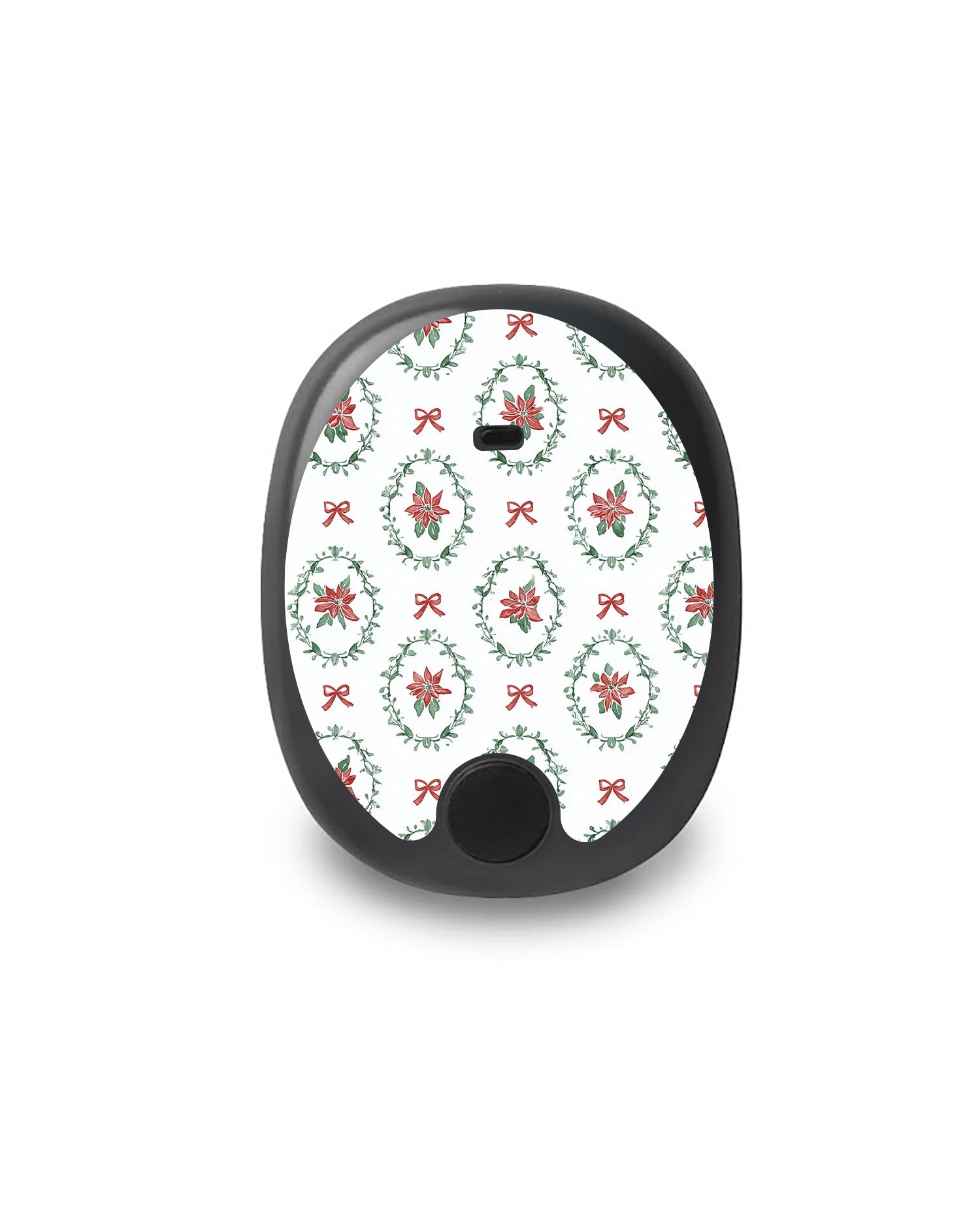 Poinsettia Parade Eversense Smart Transmitter Sticker - Pump Peelz Poinsettia Parade Eversense Smart Transmitter Sticker - Pump Peelz