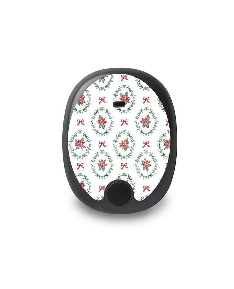 Poinsettia Parade Eversense Smart Transmitter Sticker - Pump Peelz Poinsettia Parade Eversense Smart Transmitter Sticker - Pump Peelz