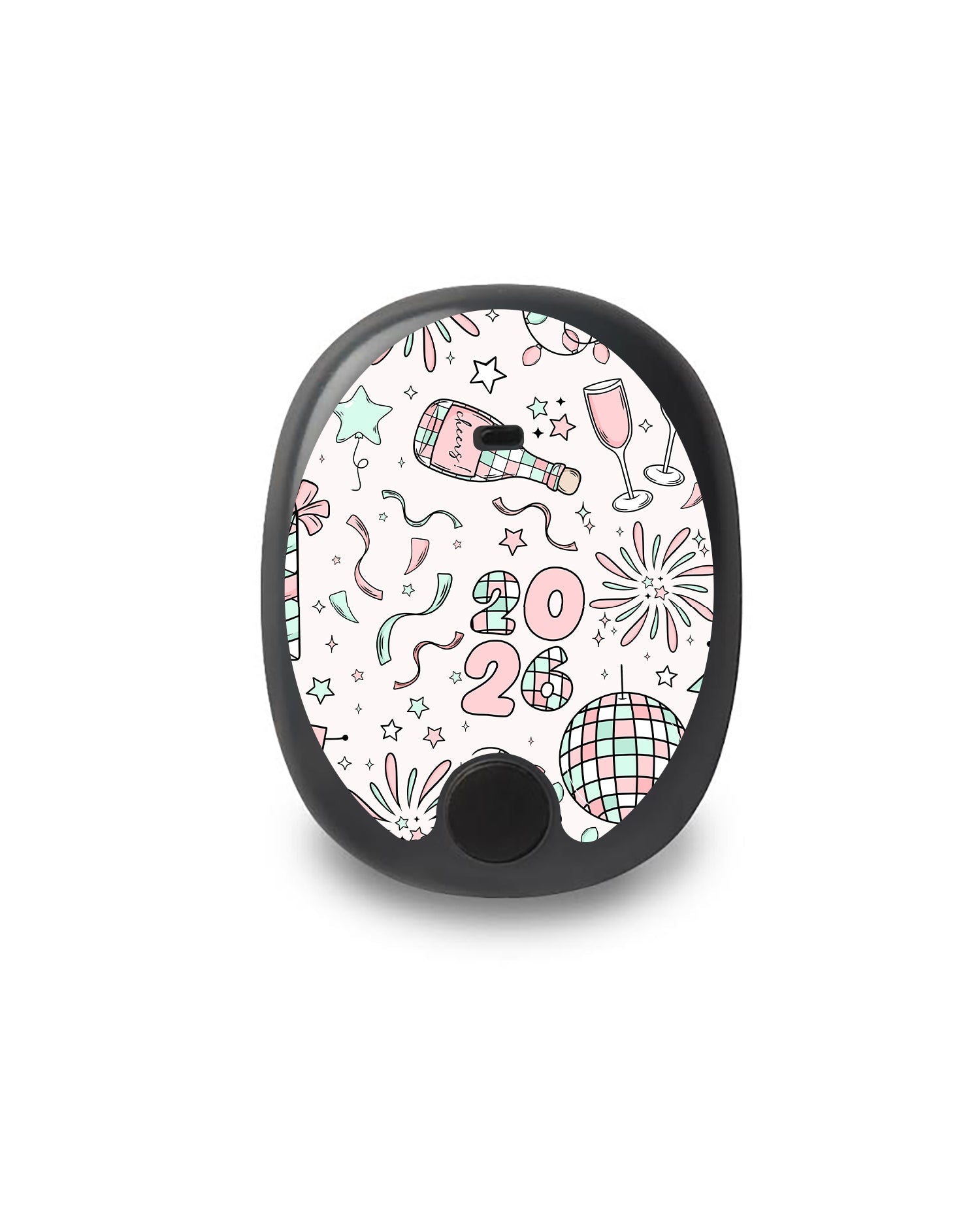 Cheers to '26 Eversense Smart Transmitter Sticker - Pump Peelz Cheers to '26 Eversense Smart Transmitter Sticker - Pump Peelz