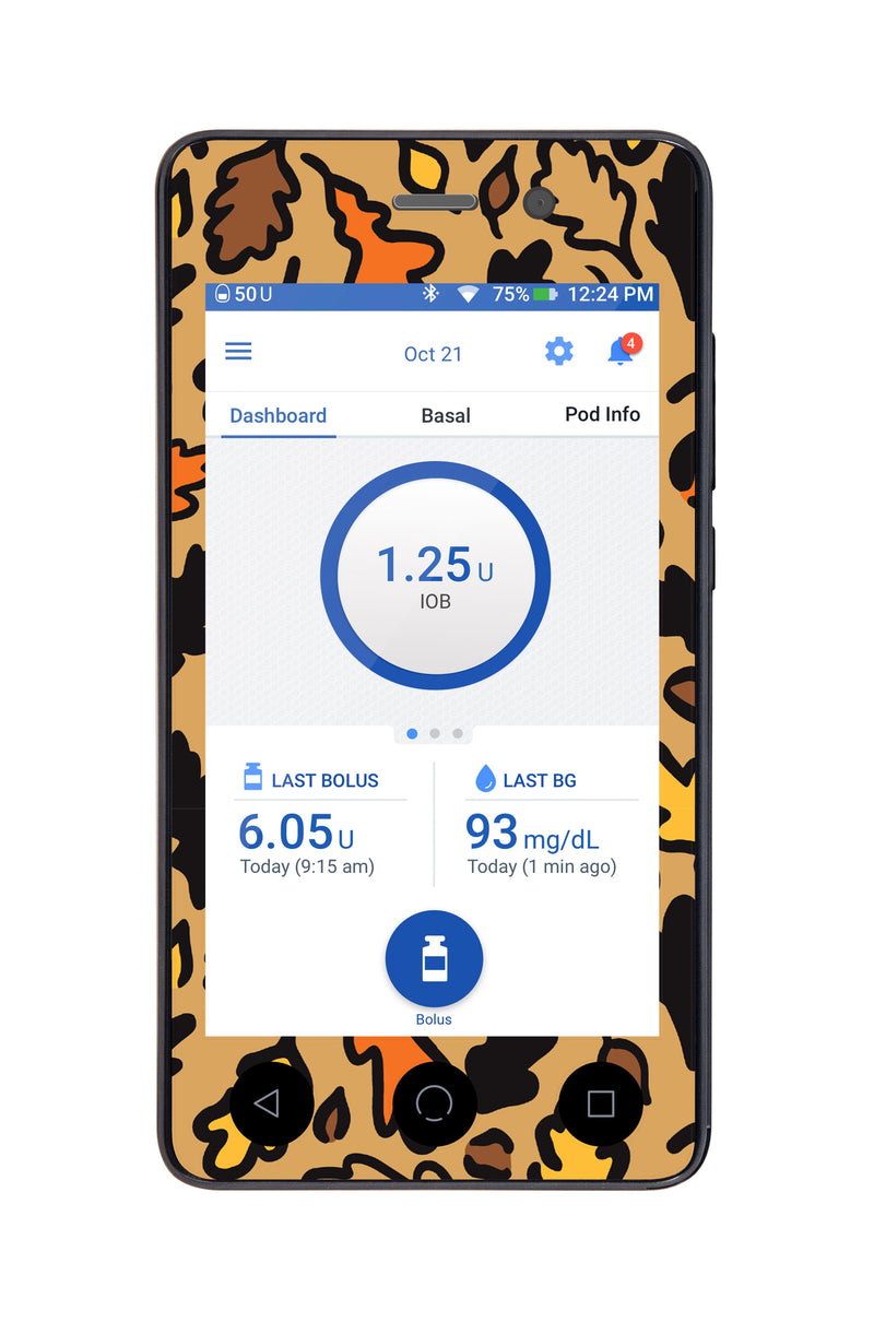 Falling Leaves Sticker for Omnipod DASH® PDM – Pump Peelz Falling Leaves Sticker for Omnipod DASH® PDM – Pump Peelz