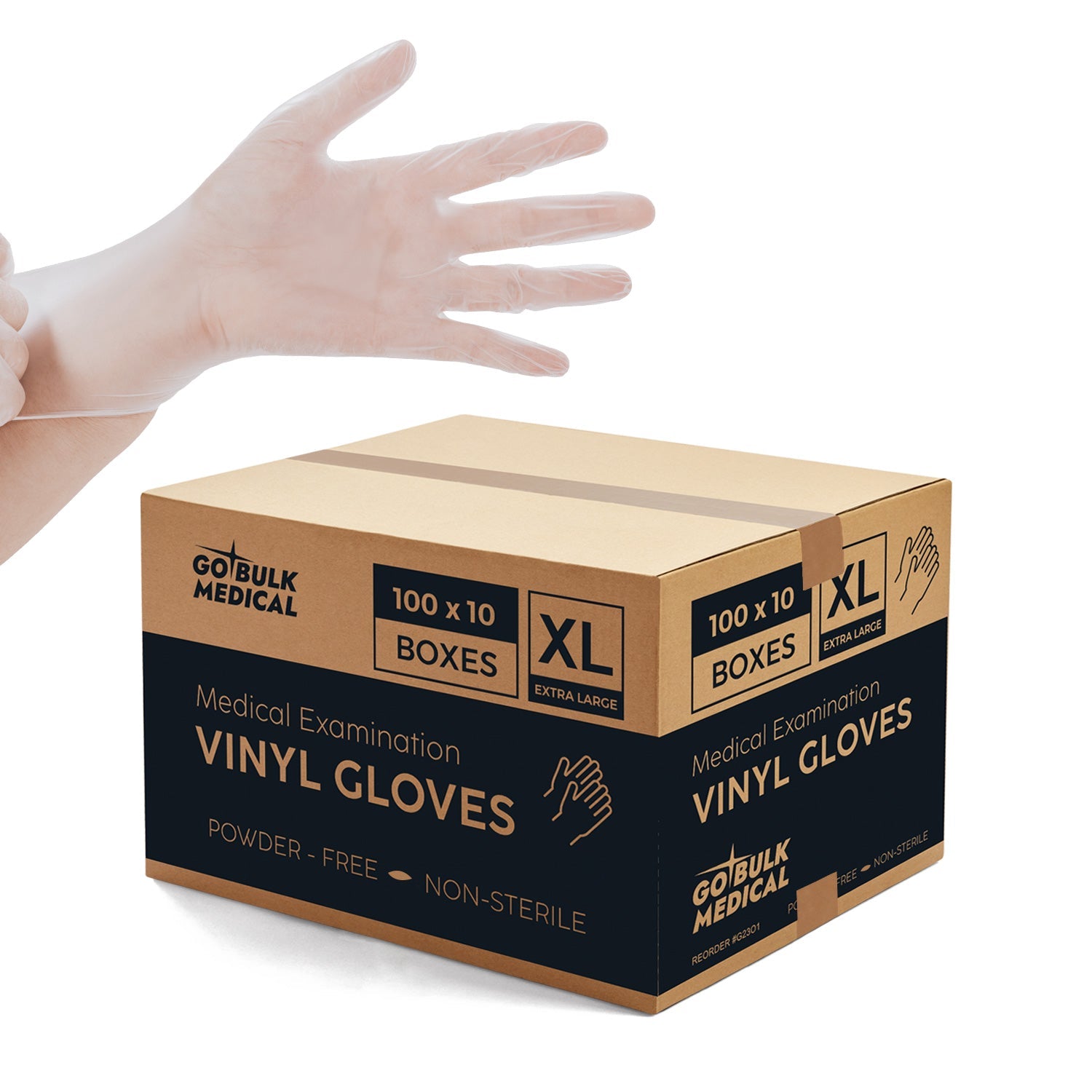 Vinyl Exam Gloves Case of 1000 Powder-Free Disposable Gloves - Clear Vinyl Exam Gloves Case of 1000 Powder-Free Disposable Gloves - Clear