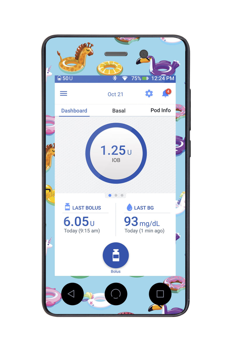Floaties Sticker for Omnipod DASH® PDM – Pump Peelz Floaties Sticker for Omnipod DASH® PDM – Pump Peelz