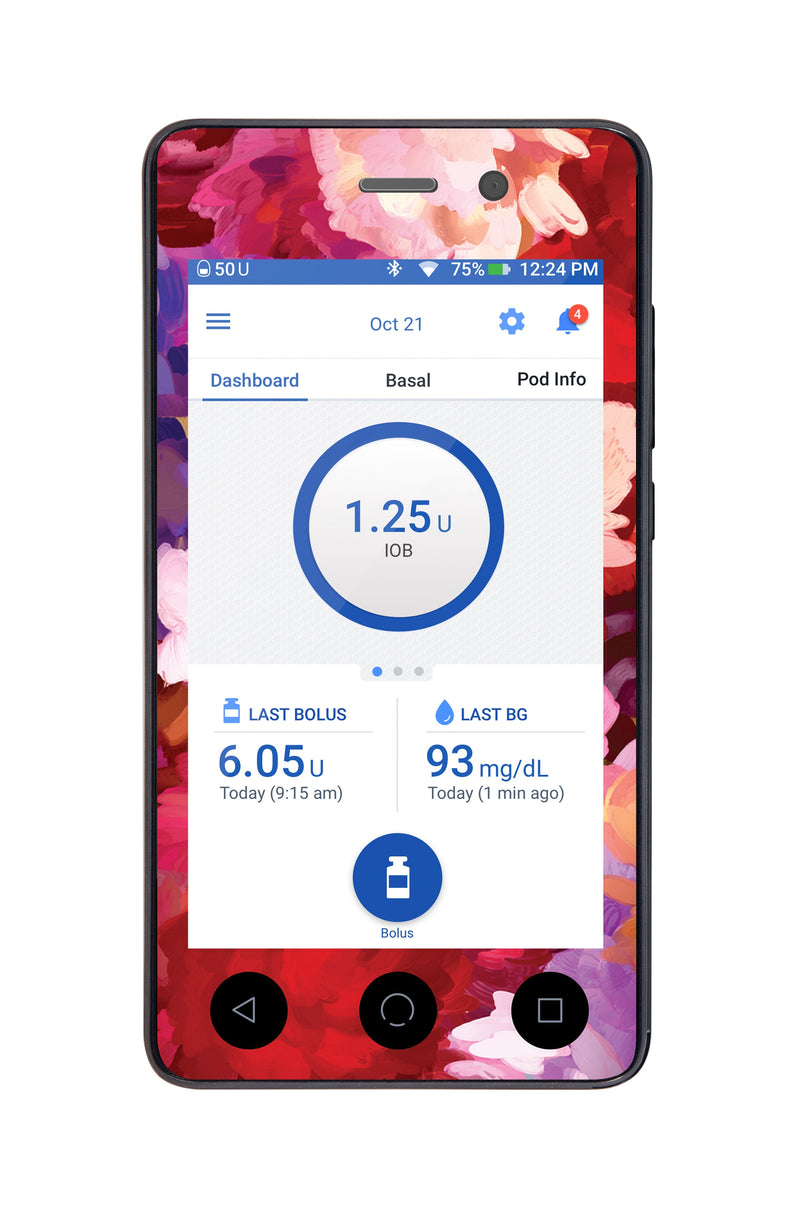 Flower Bouquet Sticker for Omnipod DASH® PDM – Pump Peelz Flower Bouquet Sticker for Omnipod DASH® PDM – Pump Peelz