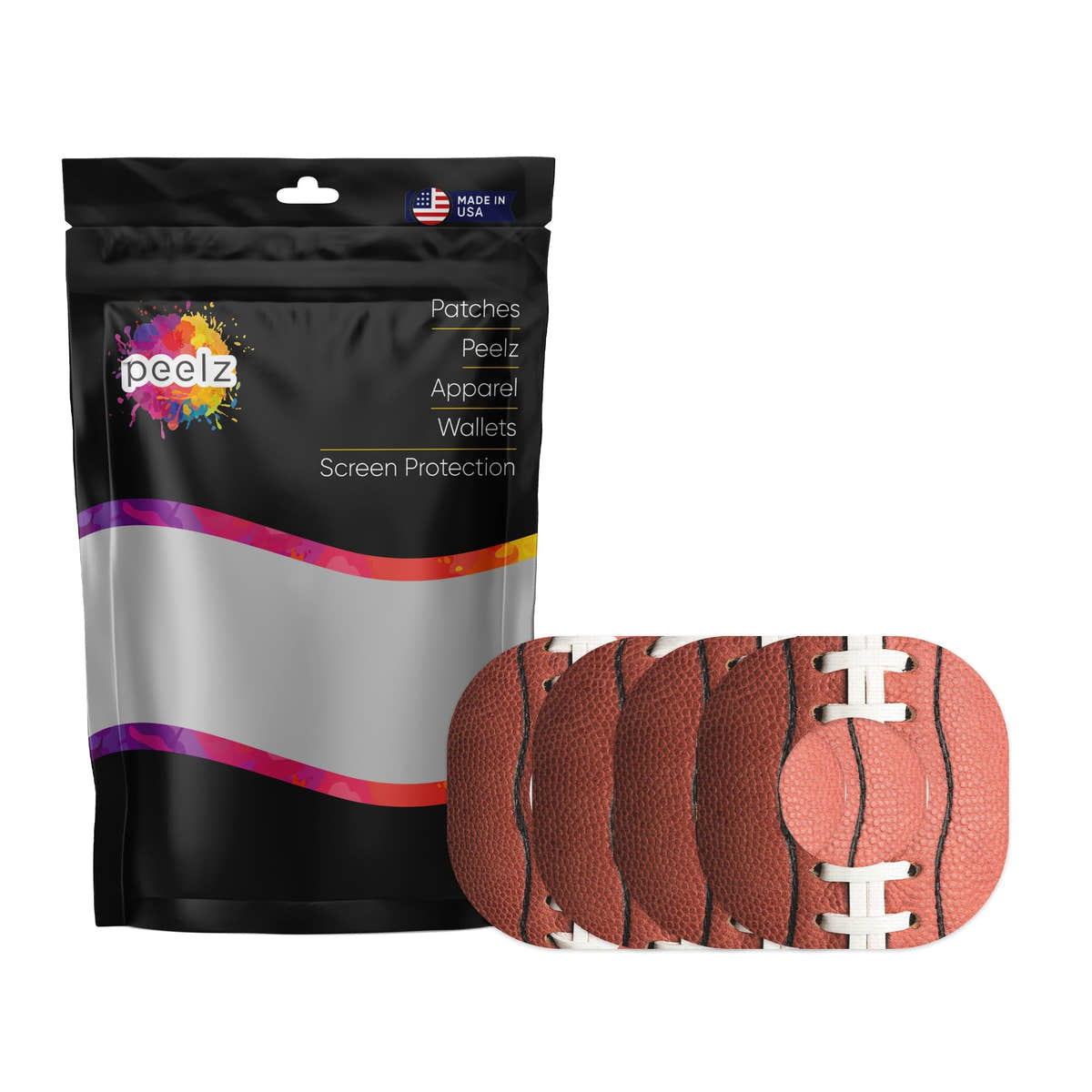 Football Dexcom G7 and Stelo Patch Tape - Pump Peelz Football Dexcom G7 and Stelo Patch Tape - Pump Peelz