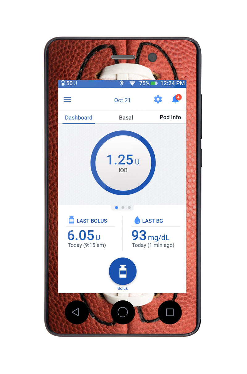 Football Sticker for Omnipod DASH® PDM – Pump Peelz Football Sticker for Omnipod DASH® PDM – Pump Peelz