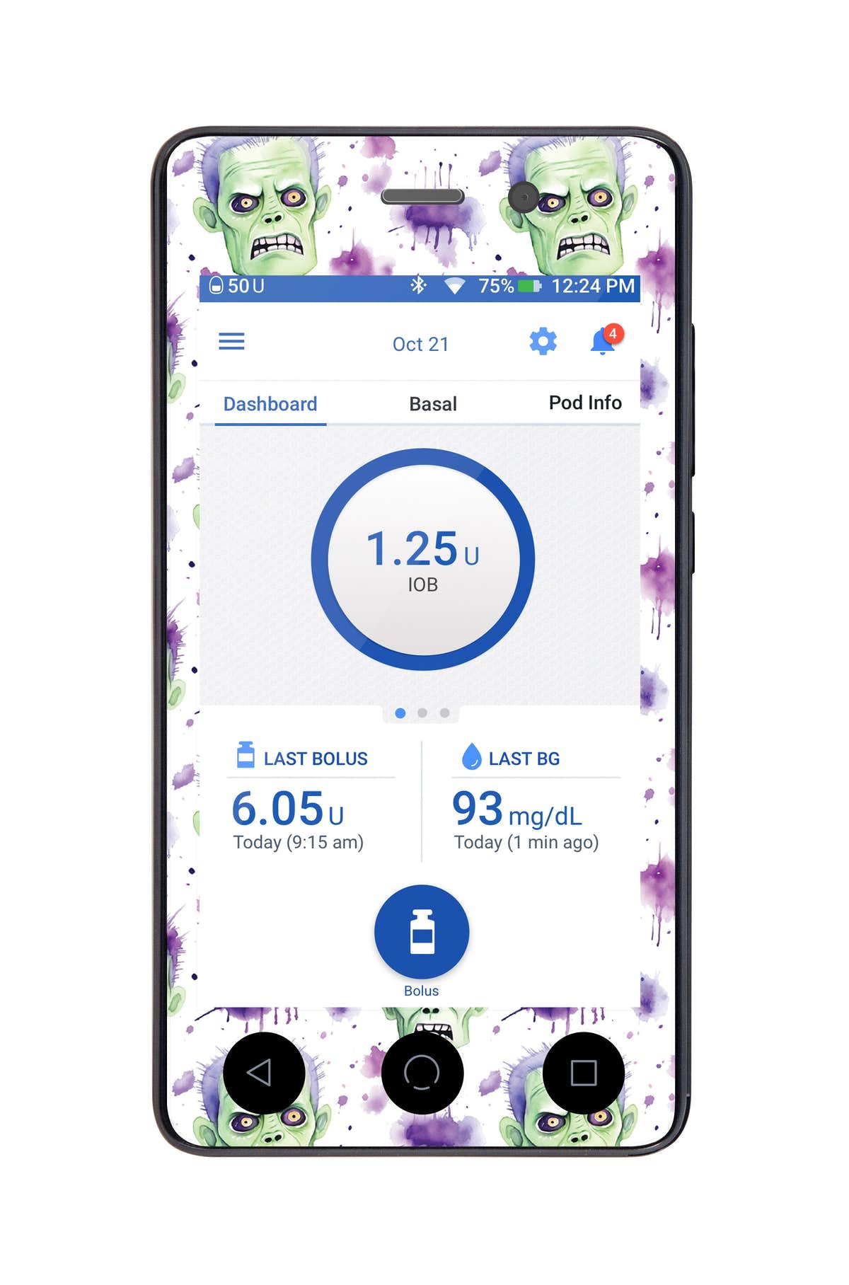 Frankenmonster Sticker for Omnipod DASH® PDM – Pump Peelz Frankenmonster Sticker for Omnipod DASH® PDM – Pump Peelz