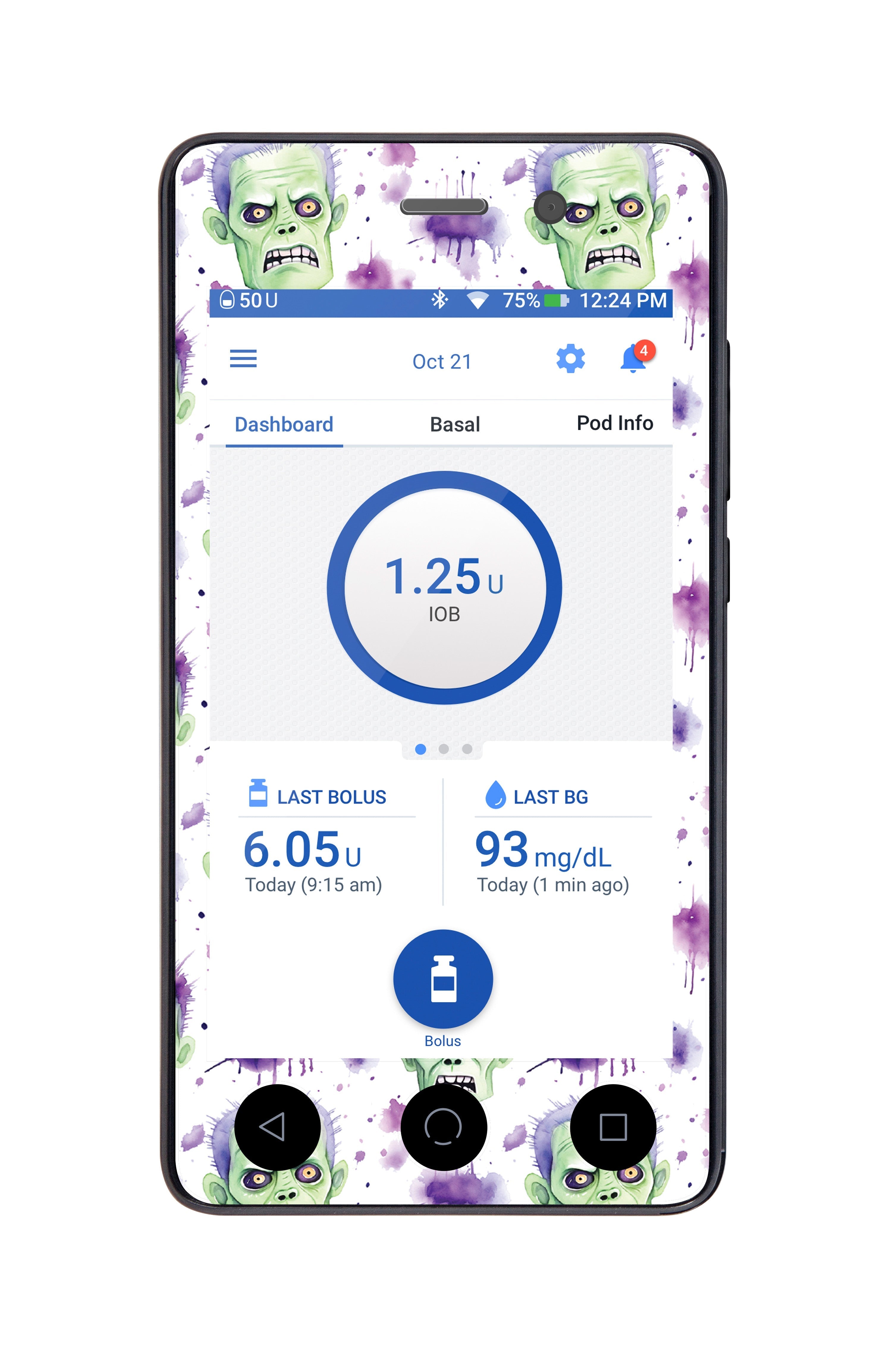 Frankenmonster Sticker for Omnipod DASH® PDM – Pump Peelz Frankenmonster Sticker for Omnipod DASH® PDM – Pump Peelz