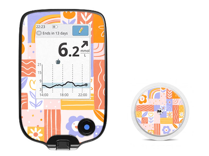 Wildflower Doodle Freestyle Libre 2 Sticker - Pump Peelz Wildflower Doodle Freestyle Libre 2 Sticker - Pump Peelz
