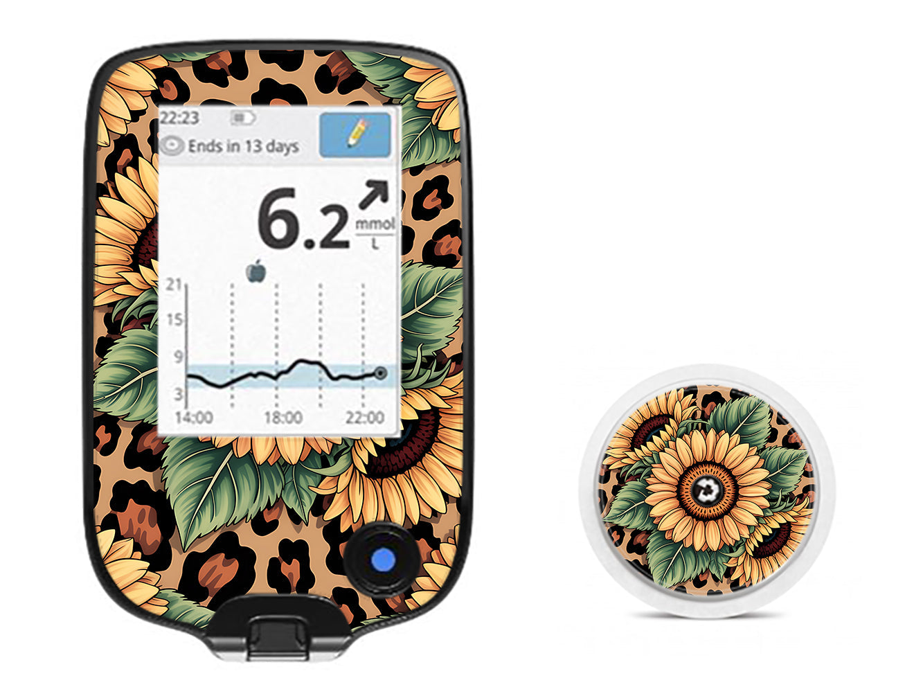 Wild Sunflower Freestyle Libre 2 Sticker - Pump Peelz Wild Sunflower Freestyle Libre 2 Sticker - Pump Peelz