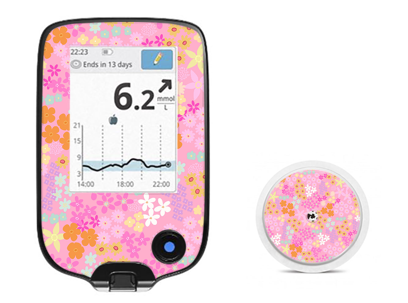 Pink Petals Freestyle Libre 2 Sticker - Pump Peelz Pink Petals Freestyle Libre 2 Sticker - Pump Peelz