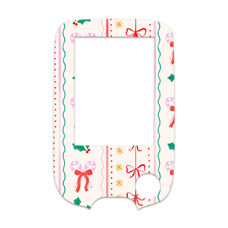 Holly Jolly Ribbon Freestyle Libre 2 Sticker - Pump Peelz Holly Jolly Ribbon Freestyle Libre 2 Sticker - Pump Peelz