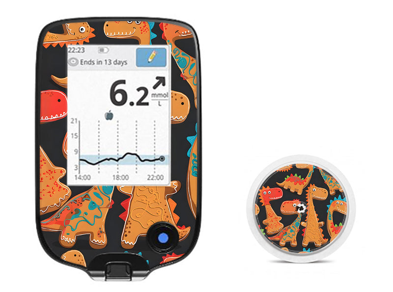 Jurassic Gingerbread Freestyle Libre 2 Sticker - Pump Peelz Jurassic Gingerbread Freestyle Libre 2 Sticker - Pump Peelz