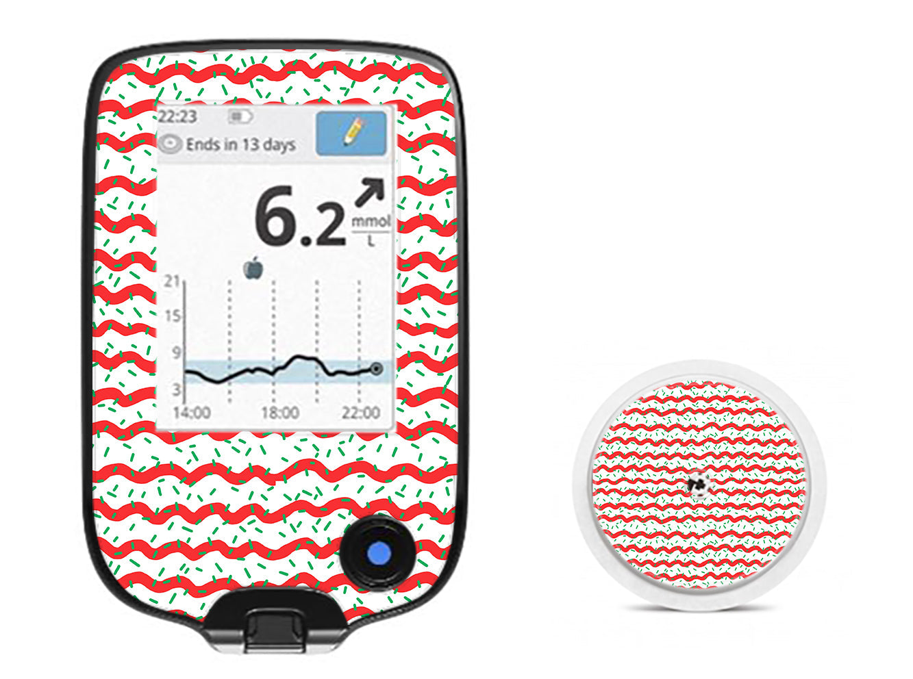 Christmas Icing Freestyle Libre 2 Sticker - Pump Peelz Christmas Icing Freestyle Libre 2 Sticker - Pump Peelz
