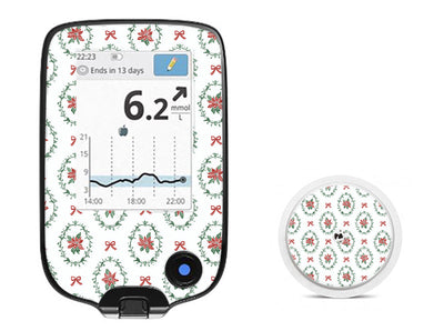Poinsettia Parade Freestyle Libre 2 Sticker - Pump Peelz Poinsettia Parade Freestyle Libre 2 Sticker - Pump Peelz