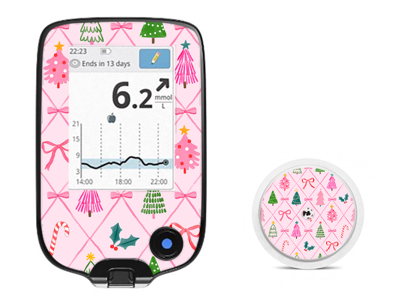 Coquette Christmas Freestyle Libre 2 Sticker - Pump Peelz Coquette Christmas Freestyle Libre 2 Sticker - Pump Peelz