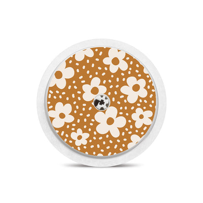 Caramel Daisies Freestyle Libre 2 Sticker - Pump Peelz Caramel Daisies Freestyle Libre 2 Sticker - Pump Peelz