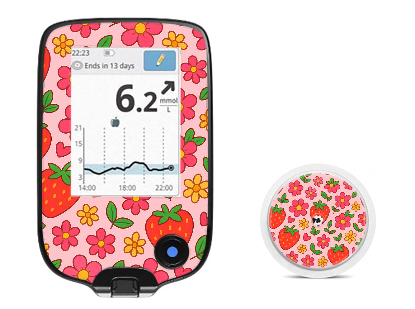 Strawberry Garden Freestyle Libre 2 Sticker - Pump Peelz Strawberry Garden Freestyle Libre 2 Sticker - Pump Peelz