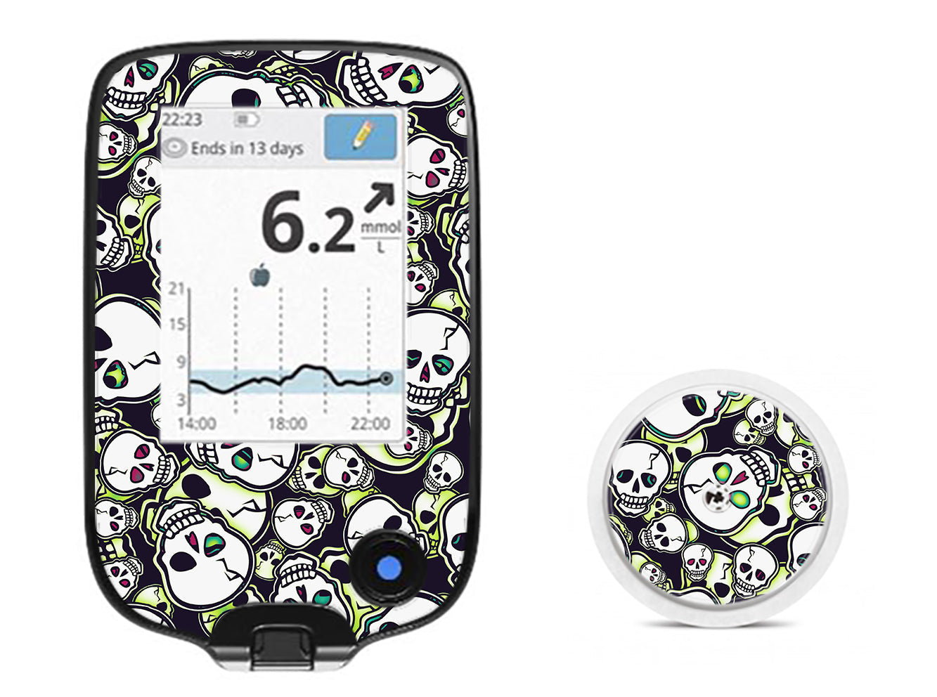 Bone Glow Freestyle Libre 2 Sticker - Pump Peelz Bone Glow Freestyle Libre 2 Sticker - Pump Peelz