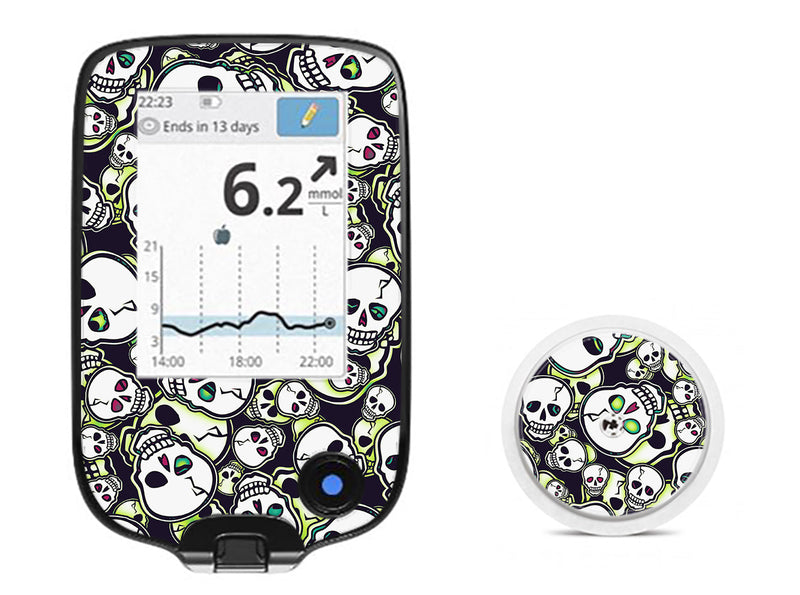 Bone Glow Freestyle Libre 2 Sticker - Pump Peelz Bone Glow Freestyle Libre 2 Sticker - Pump Peelz