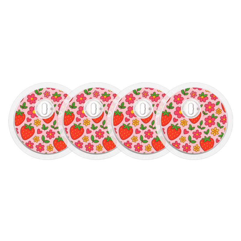 Strawberry Garden FreeStyle Libre 3 Plus & Lingo Sensor Sticker - Pump Peelz Strawberry Garden FreeStyle Libre 3 Plus & Lingo Sensor Sticker - Pump Peelz