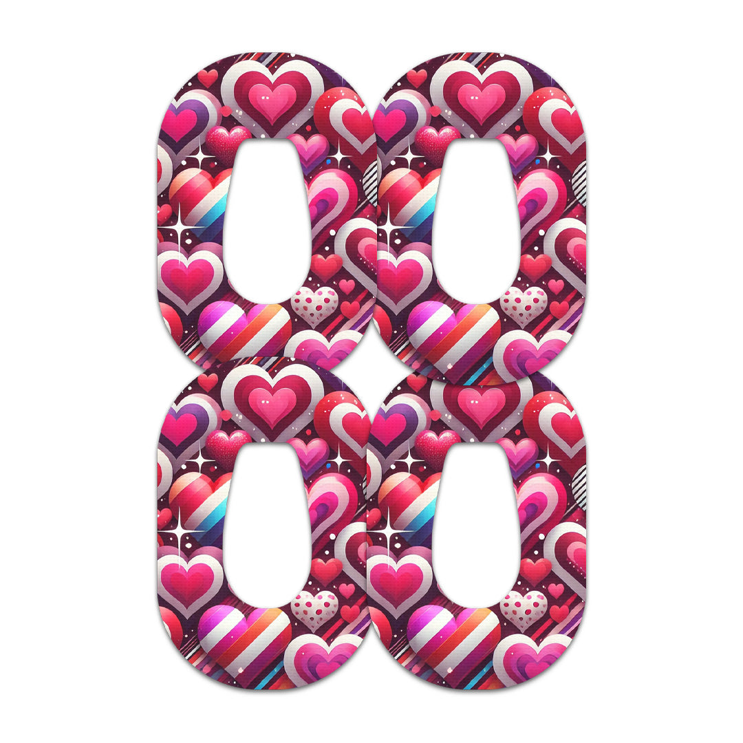 Sparkly Hearts Dexcom G6 Patch Tape - Pump Peelz Sparkly Hearts Dexcom G6 Patch Tape - Pump Peelz