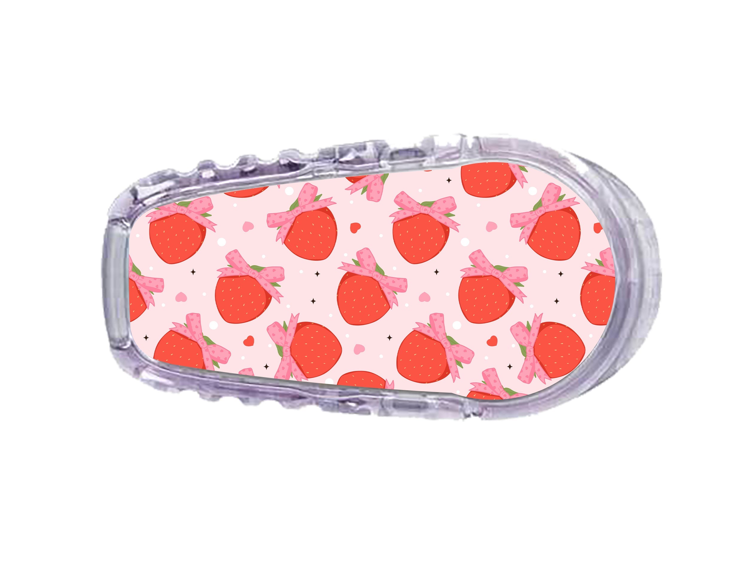 Strawberry Kisses Dexcom G6 Transmitter Sticker - Pump Peelz Strawberry Kisses Dexcom G6 Transmitter Sticker - Pump Peelz