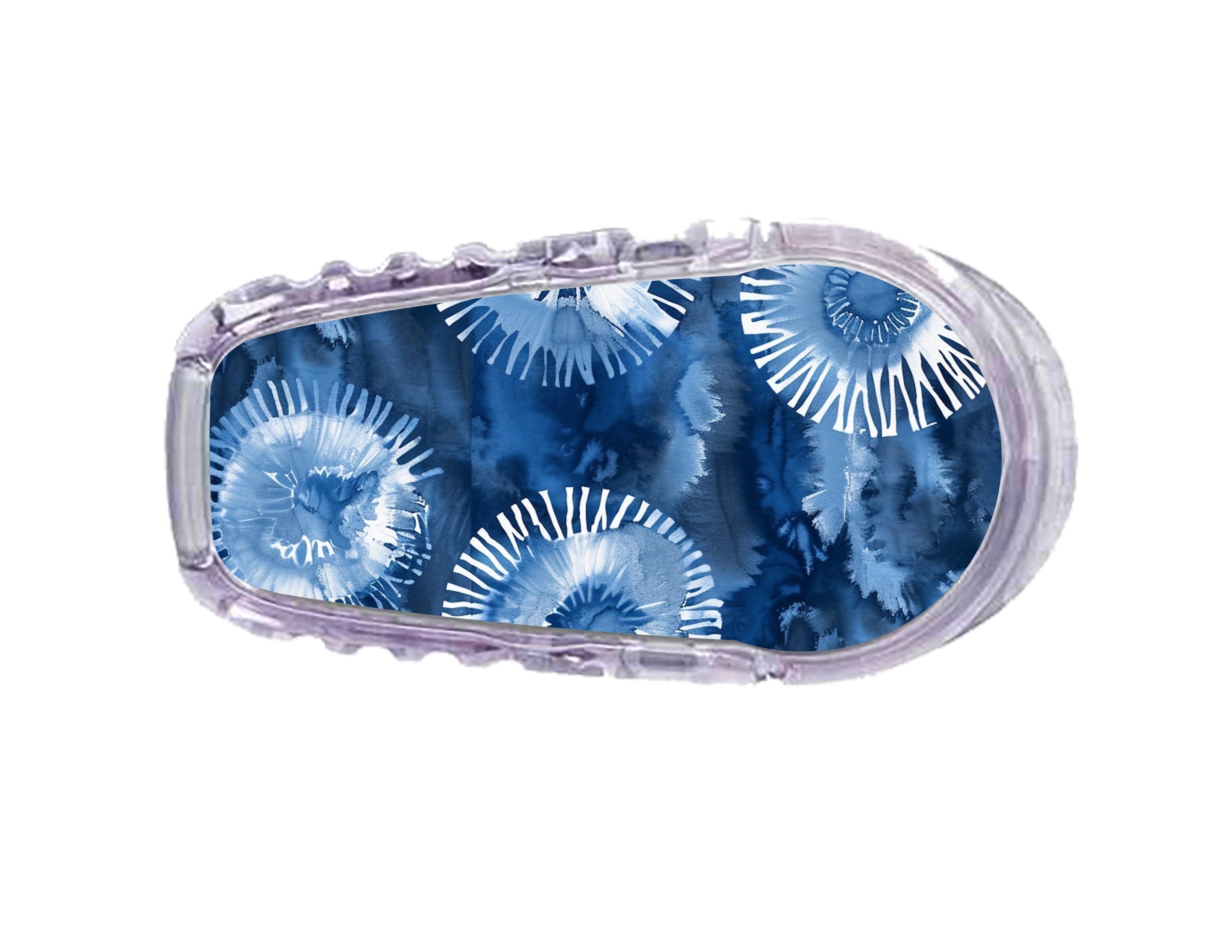 Monochrome Blue Tie Dye Dexcom G6 Transmitter Sticker Monochrome Blue Tie Dye Dexcom G6 Transmitter Sticker