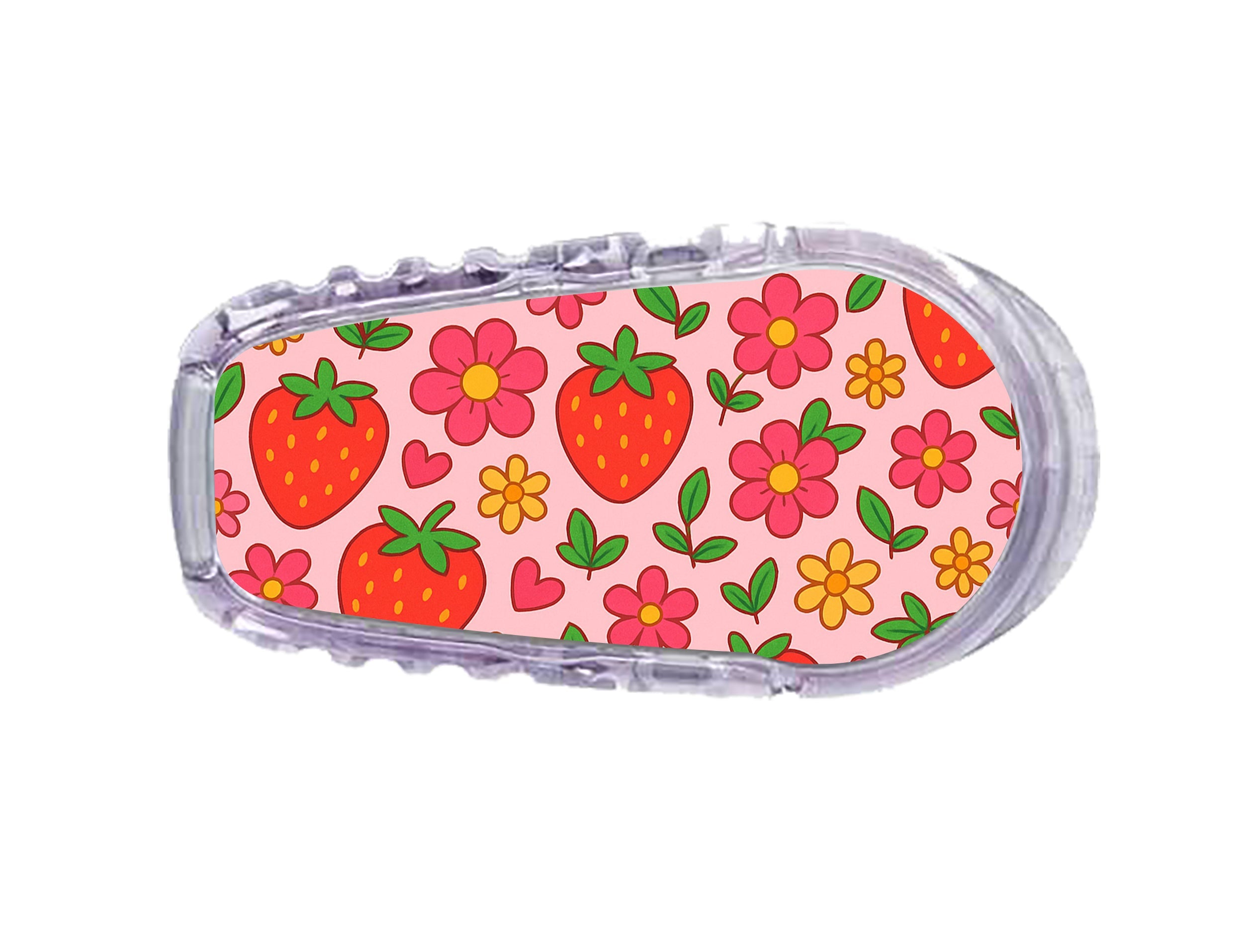 Strawberry Garden Dexcom G6 Transmitter Sticker - Pump Peelz Strawberry Garden Dexcom G6 Transmitter Sticker - Pump Peelz