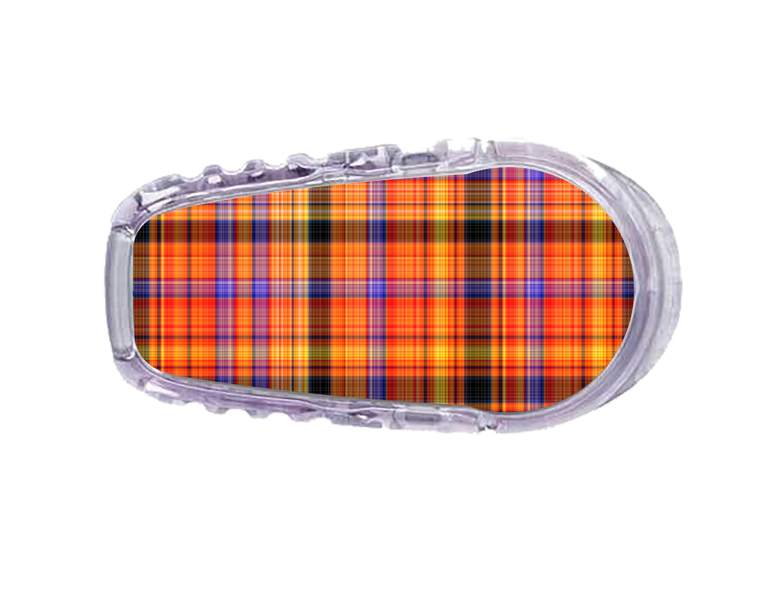 Pumpkin Plaid Dexcom G6 Transmitter Sticker - Pump Peelz Pumpkin Plaid Dexcom G6 Transmitter Sticker - Pump Peelz